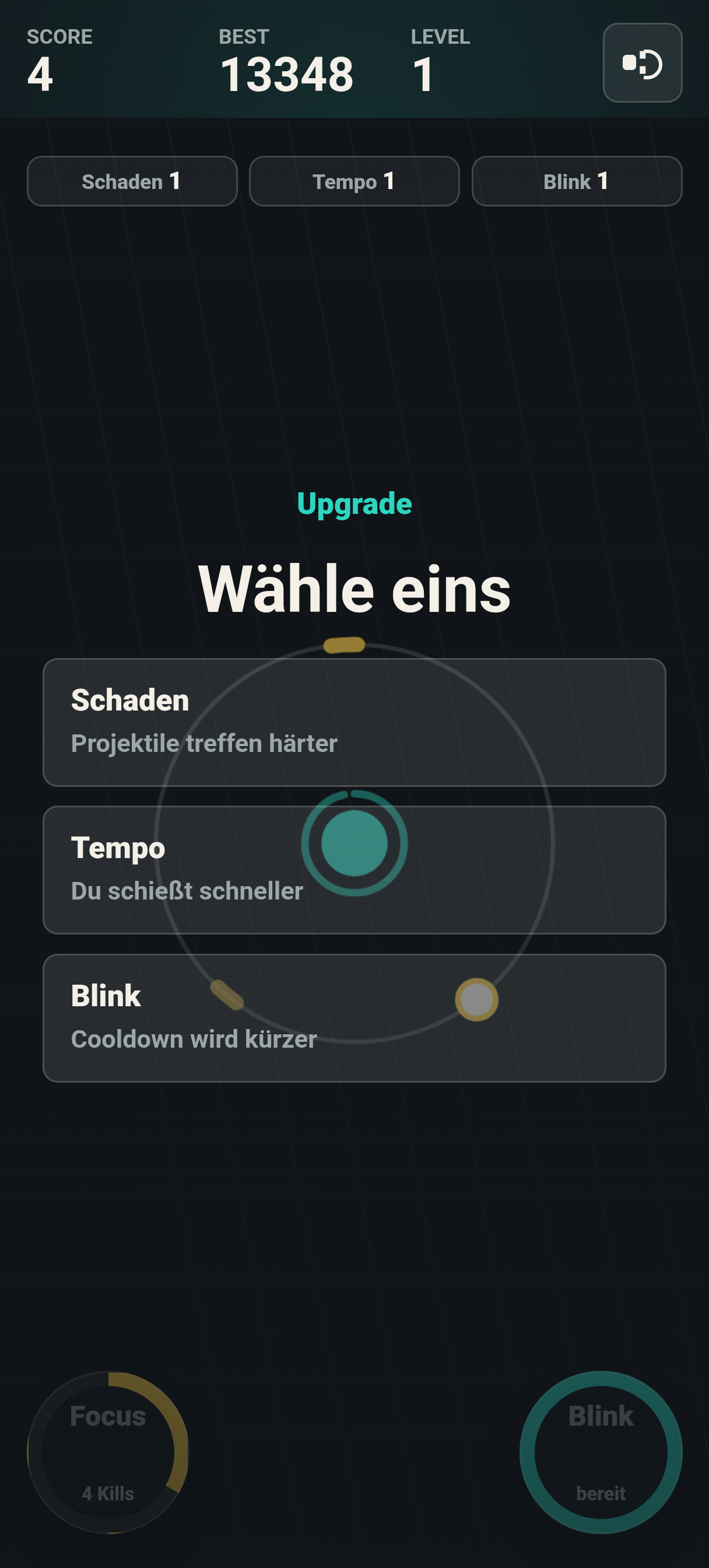Loop Rush Upgrade-Auswahl